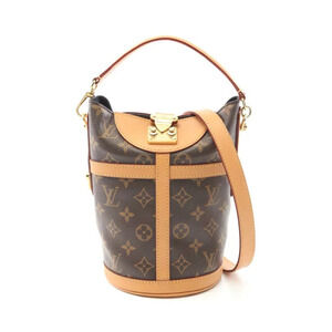 Louis Vuitton Duffle Bag Handbag Canvas Leather Monogram Brown